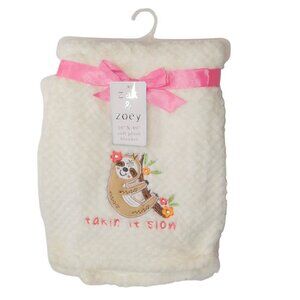 Zak & Zoey Sloth Takin' It Slow Waffle Lovey Security Baby Blanket 30" X 40"